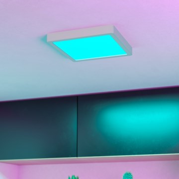 Eglo - LED RGBW stmievateľné kúpeľňové stropné svietidlo LED/10,5W/230V 2700-6500K 22x22 cm IP44 biela