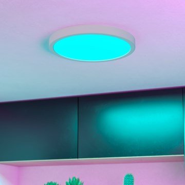 Eglo - LED RGBW Stmievateľné kúpeľňové stropné svietidlo LED/14,3W/230V 2700-6500K priemer 27,8 cm IP44 biela
