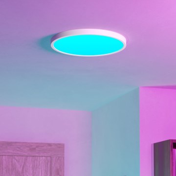 Eglo - LED RGBW stmievateľné kúpeľňové stropné svietidlo LED/17,5W/230V 2700-6500K pr. 38,9 cm IP44 biele