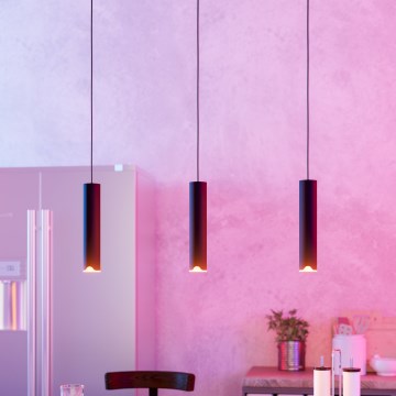 Eglo - LED RGBW Stmievateľný luster na lanku 3xLED/3,7W/230V 2700-6500K čierna