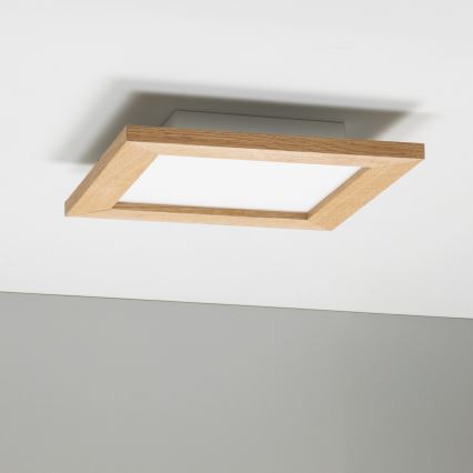 Eglo - LED RGBW stmievateľný prisadený panel SALOBRENA-C WOOD LED/16W/230V 2700-6500K 34x34 cm hnedý + diaľkové ovládanie