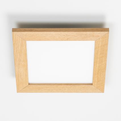 Eglo - LED RGBW stmievateľný prisadený panel SALOBRENA-C WOOD LED/16W/230V 2700-6500K 34x34 cm hnedý + diaľkové ovládanie