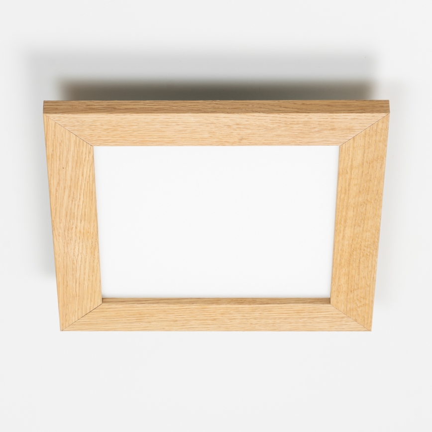 Eglo - LED RGBW stmievateľný prisadený panel SALOBRENA-C WOOD LED/16W/230V 2700-6500K 34x34 cm hnedý + diaľkové ovládanie