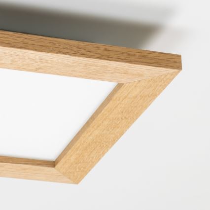 Eglo - LED RGBW stmievateľný prisadený panel SALOBRENA-C WOOD LED/16W/230V 2700-6500K 34x34 cm hnedý + diaľkové ovládanie