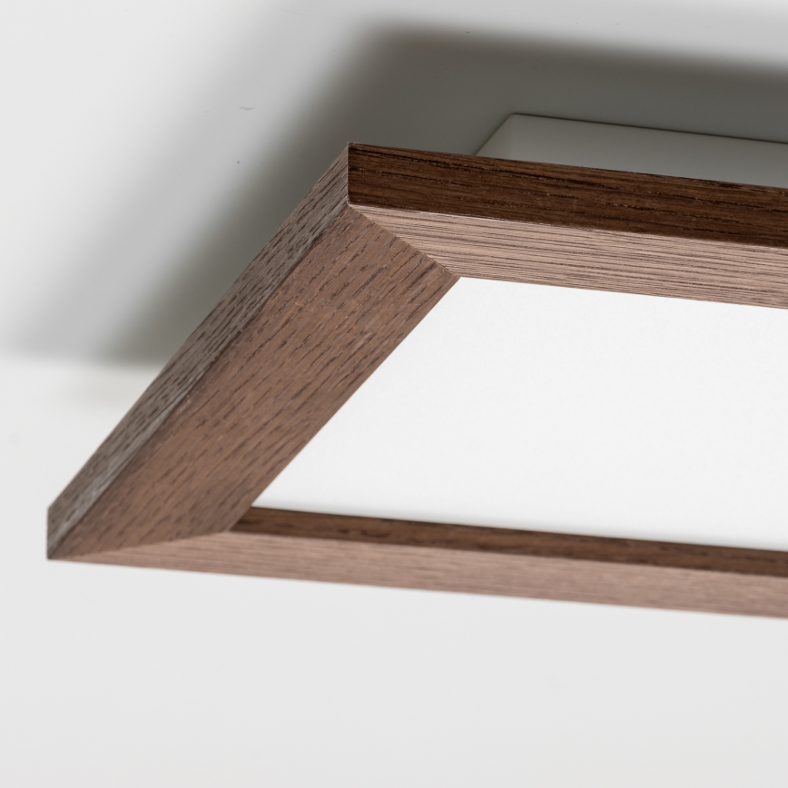 Eglo - LED RGBW stmievateľný prisadený panel SALOBRENA-C WOOD LED/16W/230V 2700-6500K 34x34 cm tmavohnedá + diaľkové ovládanie