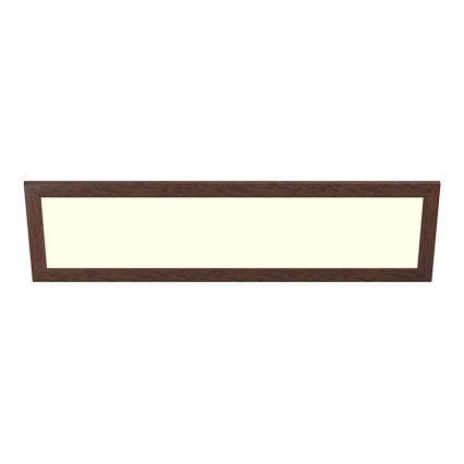 Eglo - LED RGBW stmievateľný prisadený panel SALOBRENA-C WOOD LED/34W/230V 2700-6500K 34x124 cm tmavohnedý + diaľkové ovládanie