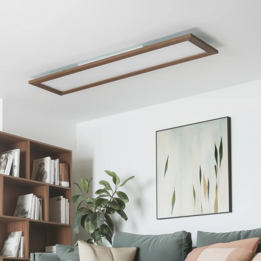 Eglo - LED RGBW Stmievateľný prisadený/podhľadový panel SALOBRENA-C WOOD LED/34W/230V 2700-6500K 34x124 cm tmavohnedá + diaľkové ovládanie