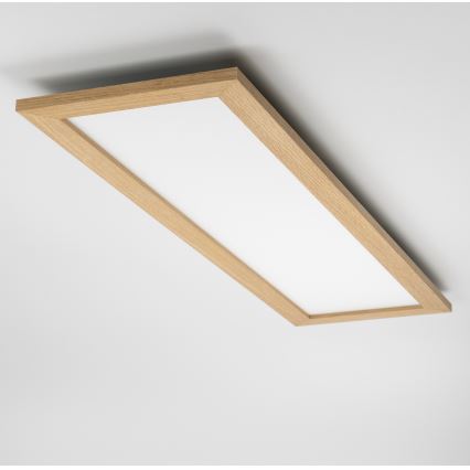 Eglo - LED RGBW Stmievateľný prisadený panel SALOBRENA-C WOOD LED/34W/230V 2700-6500K 34x124 cm hnedá + diaľkové ovládanie