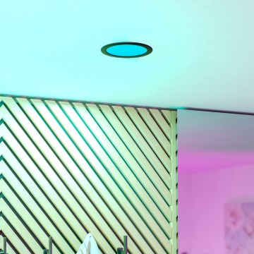 Eglo - LED RGBW zatemnljivo kopalniško vgradno stropno svetilo LED/9,5W/230V 2700-6500K premer 16,8 cm IP44 črna