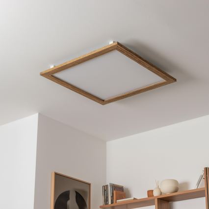 Eglo - LED Stmievateľný prisadený panel SALOBRENA-CL WOOD LED/31W/230V 2700-6500K 64x64 cm hnedá