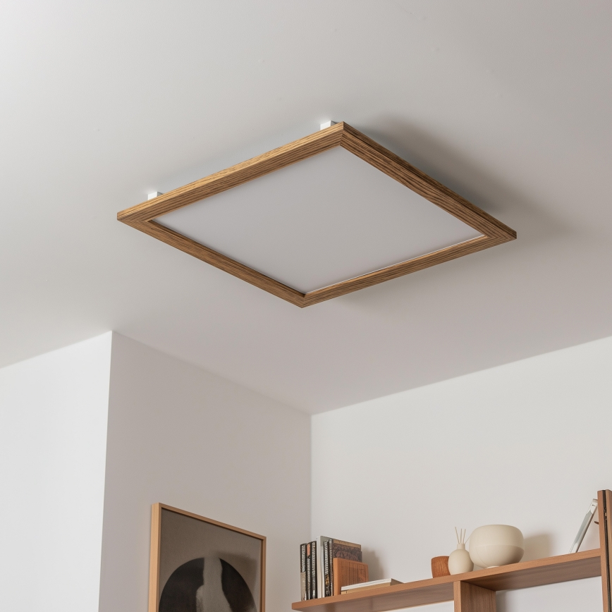 Eglo - LED Stmievateľný prisadený panel SALOBRENA-CL WOOD LED/31W/230V 2700-6500K 64x64 cm hnedá