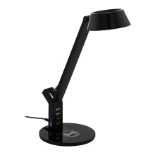 Eglo - LED Stmievateľná dotyková stolná lampa s bezdrôtovým nabíjaním LED/4,8W/230V čierna