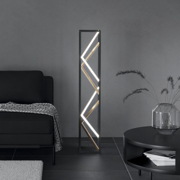 Eglo - LED Stmievateľná stojacia lampa LED/23W/230V 2700-6500K čierna/zlatá + diaľkové ovládanie