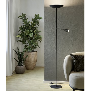 Eglo - LED stmievateľná stojacia lampa LED/26,5W/230V + LED/4W čierna