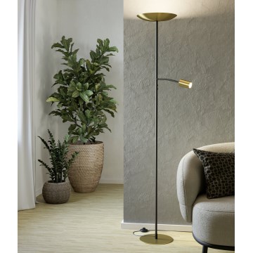 Eglo - LED Stmievateľná stojacia lampa LED/26,5W/230V + LED/4W zlatá