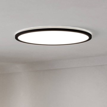 Eglo - LED Stmievateľné kúpeľňové stropné svietidlo LED/16,8W/230V 2700-6500K pr. 50 cm IP44 čierna + diaľkové ovládanie