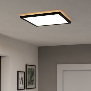 Eglo - LED Stmievateľné kúpeľňové stropné svietidlo LED/17,6W/230V 2700-6500K 39x39 cm IP44 čierna + diaľkové ovládanie