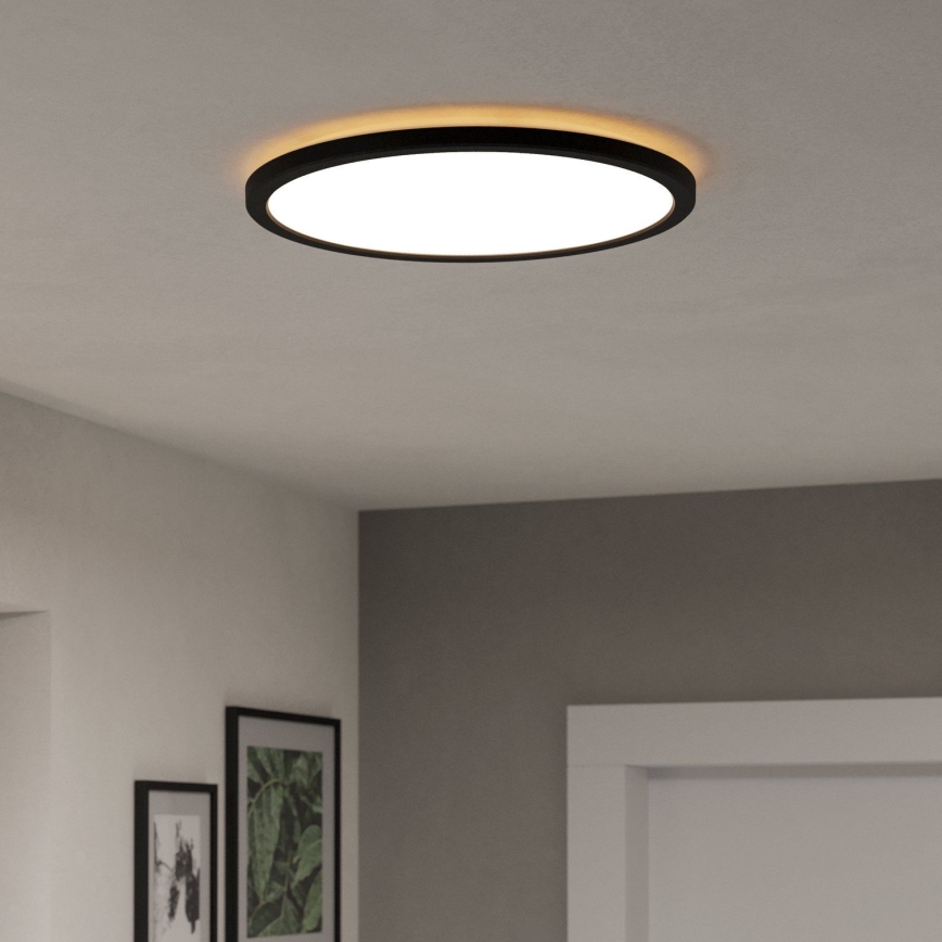 Eglo - LED Stmievateľné kúpeľňové stropné svietidlo LED/18,5W/230V 2700-6500K pr. 38,9 cm IP44 čierna + diaľkové ovládanie