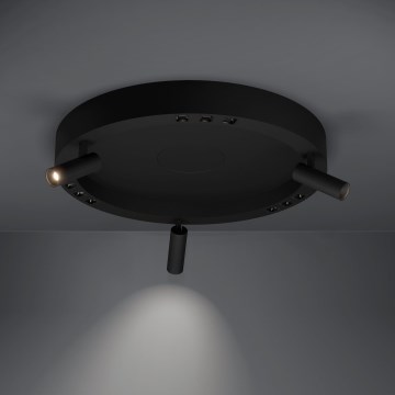 Eglo - LED Stmievateľné stropné svietidlo 3xLED/8W/230V + 3xLED/8,5W 3000K čierna + diaľkové ovládanie