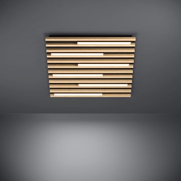 Eglo - LED Stmievateľné stropné svietidlo 6xLED/8,5W/230V 3000K 57,5x57,5 cm hnedá