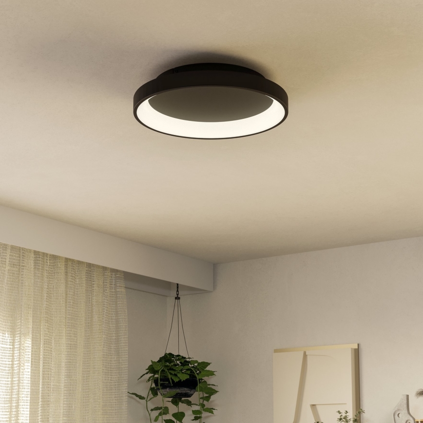 Eglo - LED Stmievateľné stropné svietidlo LED/12W/230V 2700-6500K čierna + diaľkové ovládanie