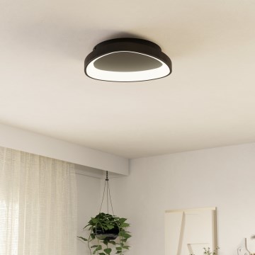 Eglo - LED Stmievateľné stropné svietidlo LED/12W/230V 2700-6500K čierna + diaľkové ovládanie