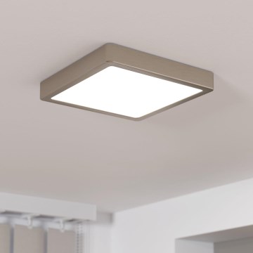 Eglo - LED stmievateľné stropné svietidlo LED/17W/230V matný chróm 21x21 cm