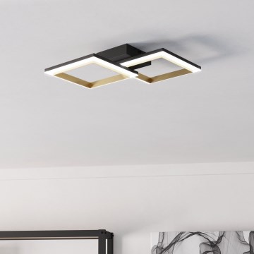 Eglo - LED Stmievateľné stropné svietidlo LED/18,4W/230V 4000K čierna/zlatá