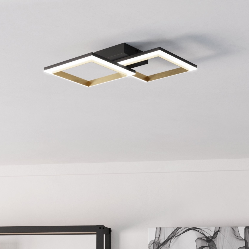 Eglo - LED Stmievateľné stropné svietidlo LED/18,4W/230V 4000K čierna/zlatá