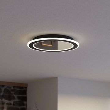 Eglo - LED Stmievateľné stropné svietidlo LED/20W/230V 2700-6500K čierna + diaľkové ovládanie