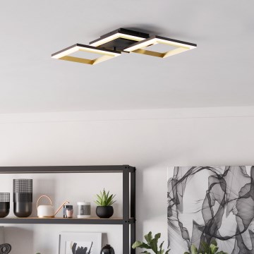 Eglo - LED Stmievateľné stropné svietidlo LED/20W/230V 4000K čierna/zlatá