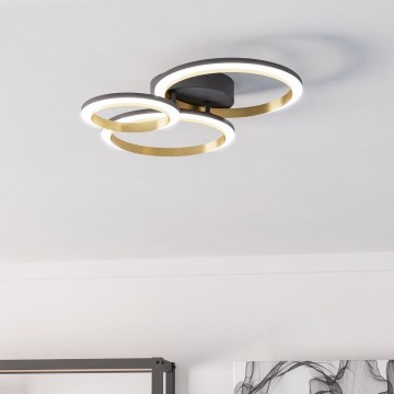 Eglo - LED Stmievateľné stropné svietidlo LED/20W/230V 4000K čierna/zlatá
