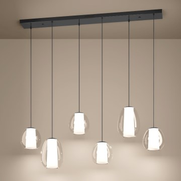 Eglo - LED Stmievateľný luster na lane 2xLED/7W/230V + 4xLED/5,5W + 6xLED/1,6W čierny chróm
