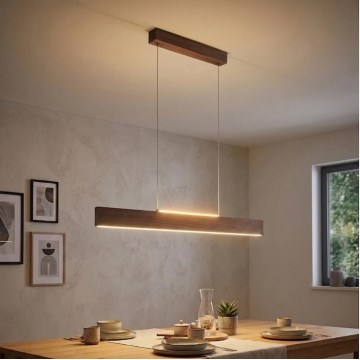 Eglo - LED stmievateľný luster na lankách LED/21W/230V + LED/8,4W orech