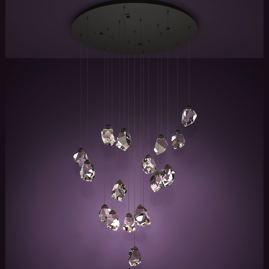 Eglo - LED Stmievateľný luster na lanku 17xLED/3W/230V 3000K čierna/číra