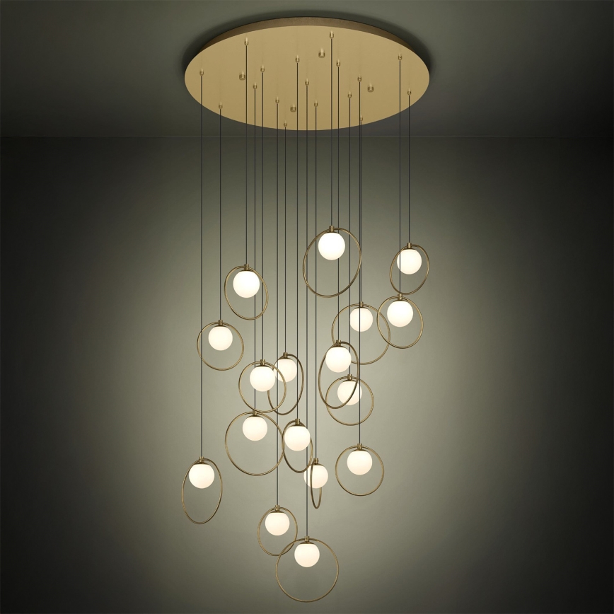 Eglo - LED Stmievateľný luster na lanku 17xLED/3W/230V 3000K pr. 78 cm zlatá