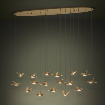 Eglo - LED Stmievateľný luster na lanku 17xLED/3W/230V 3000K zlatá
