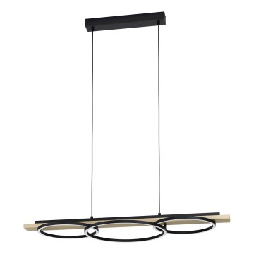 Eglo - LED Stmievateľný luster na lanku 2xLED/12,5W/230V+1xLED/15,5W 3000K béžová/čierna