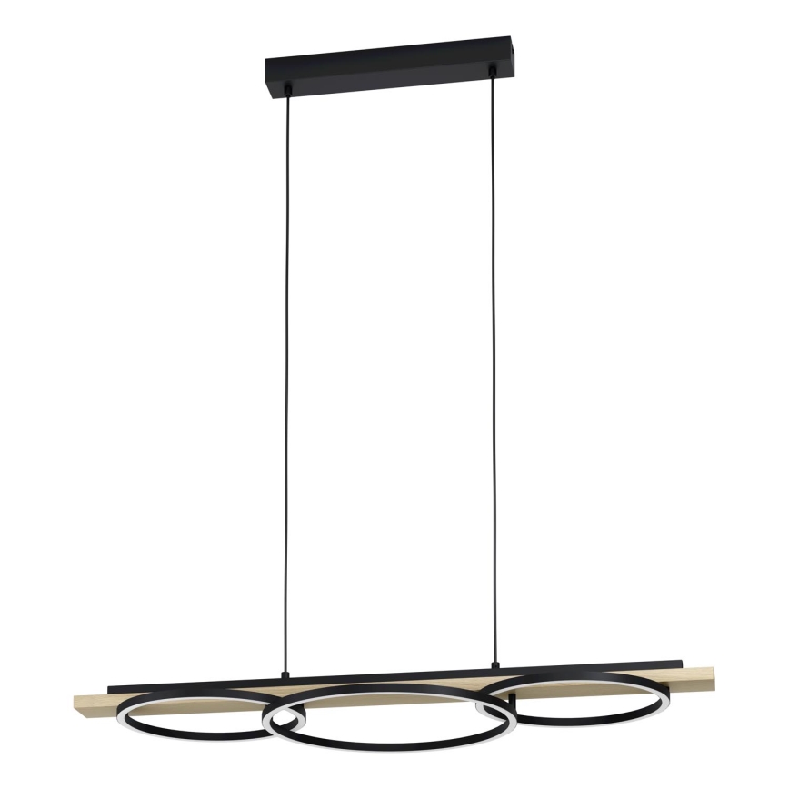 Eglo - LED Stmievateľný luster na lanku 2xLED/12,5W/230V+1xLED/15,5W 3000K béžová/čierna