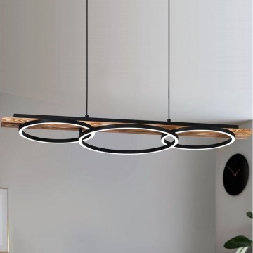 Eglo - LED Stmievateľný luster na lanku 2xLED/12,5W/230V+1xLED/15,5W 3000K hnedá/čierna