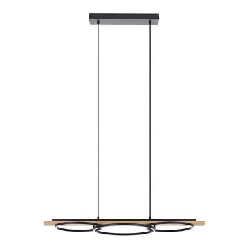 Eglo - LED Stmievateľný luster na lanku 2xLED/12,5W/230V+1xLED/15,5W 3000K hnedá/čierna