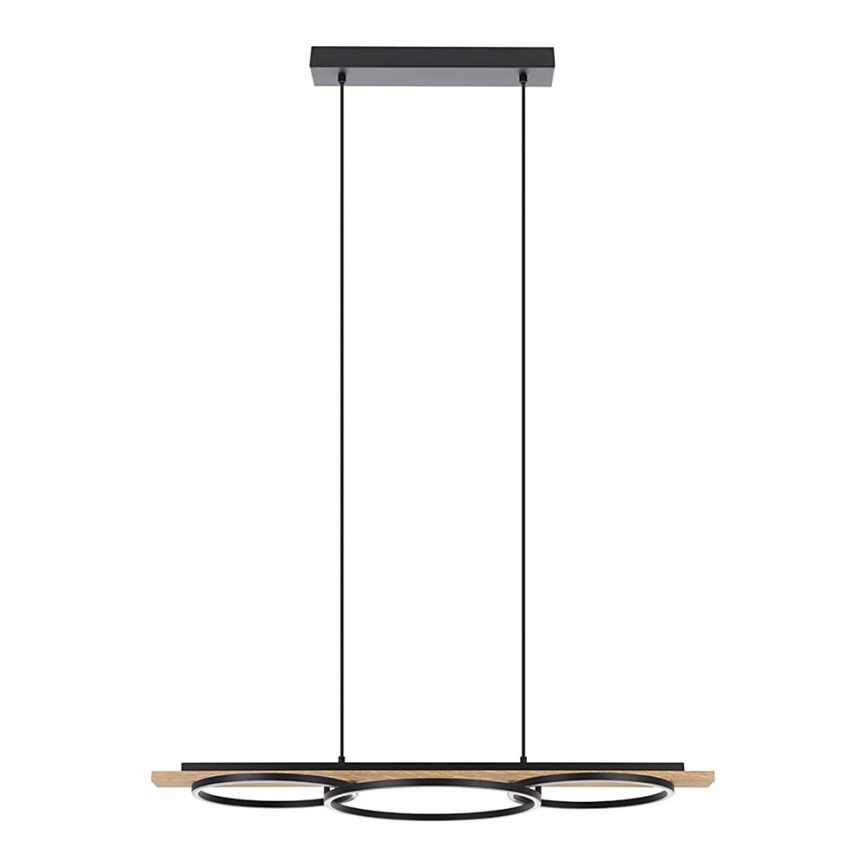 Eglo - LED Stmievateľný luster na lanku 2xLED/12,5W/230V+1xLED/15,5W 3000K hnedá/čierna