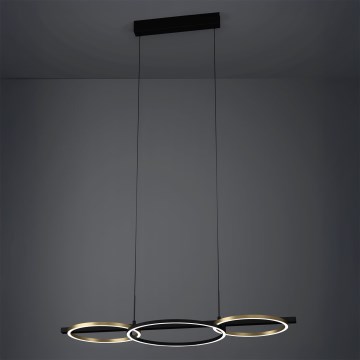 Eglo - LED Stmievateľný luster na lanku 2xLED/12,5W/230V + LED/15,5W 3000K čierna
