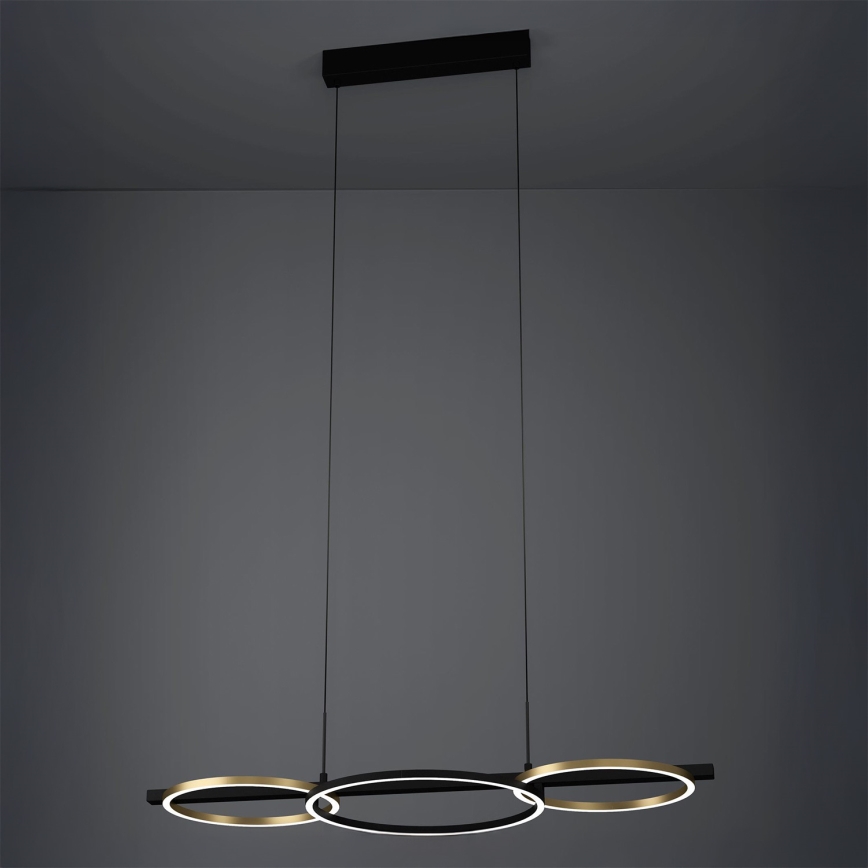 Eglo - LED Stmievateľný luster na lanku 2xLED/12,5W/230V + LED/15,5W 3000K čierna