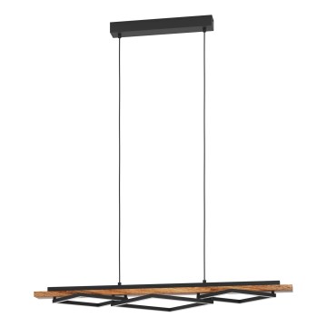 Eglo - LED stmievateľný luster na lanku 2xLED/13W/230V + LED/16W čierna/hnedá