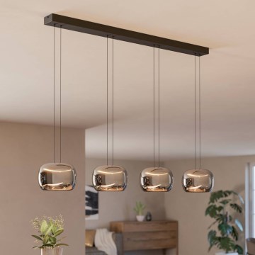 Eglo - LED stmievateľný luster na lanku 4xLED/5,8W/230V čierna/dymová