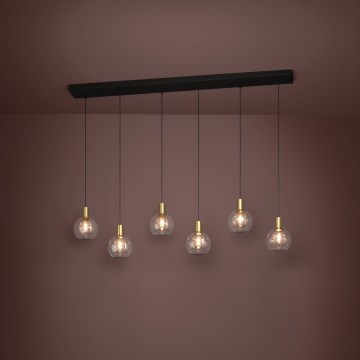 Eglo - LED Stmievateľný luster na lanku 6xLED/5,4W/230V 3000K zlatá