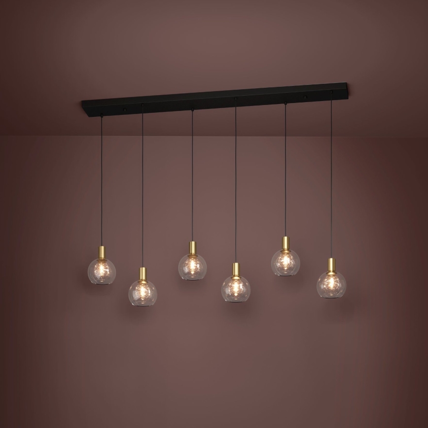 Eglo - LED Stmievateľný luster na lanku 6xLED/5,4W/230V 3000K zlatá