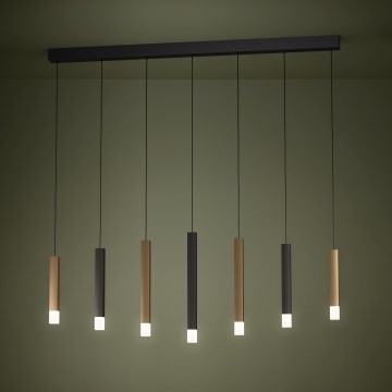 Eglo - LED Stmievateľný luster na lanku 7xLED/3,1W/230V 3000K antracit/zlatá