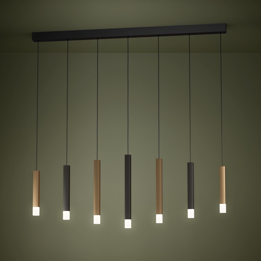 Eglo - LED Stmievateľný luster na lanku 7xLED/3,1W/230V 3000K antracit/zlatá